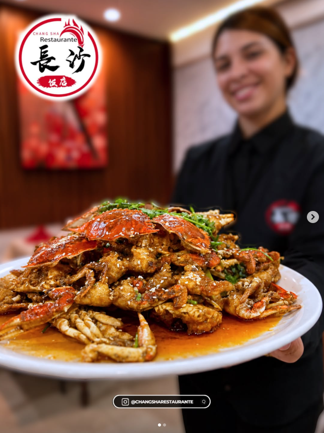 Cangrejo salteado con picante
